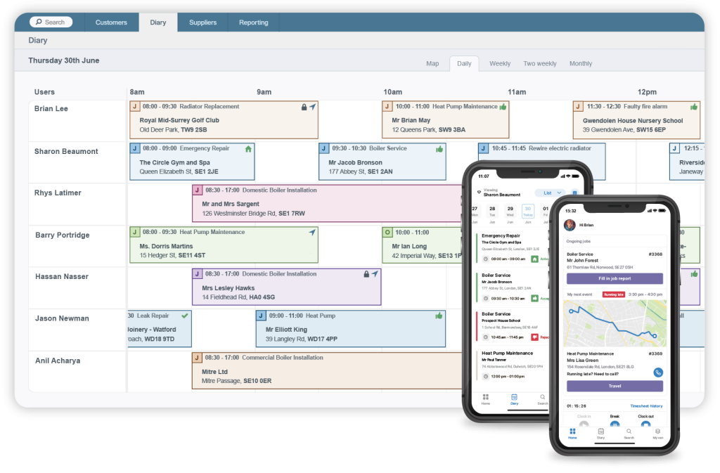 Commusoft job scheduling software