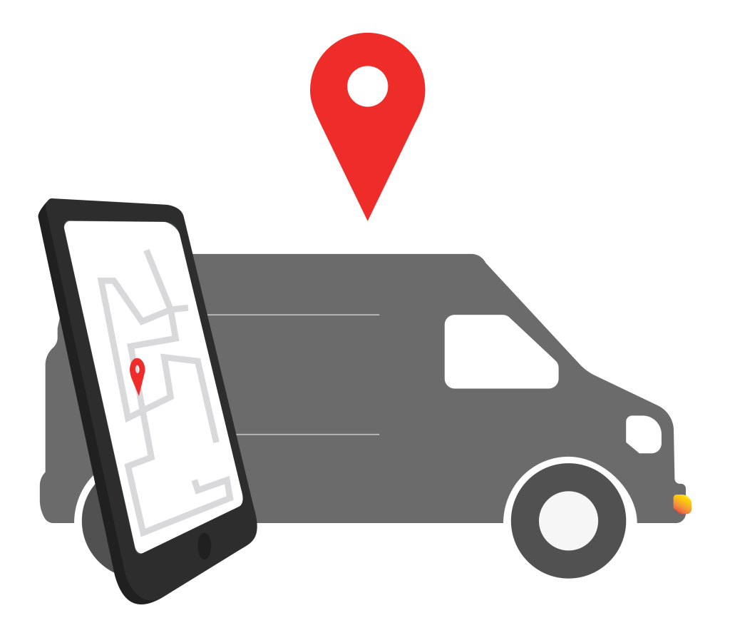 service scheduling software with vehicle tracking graphic