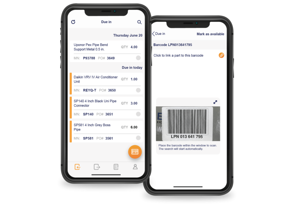 Commusoft stock control app with bar code scanner