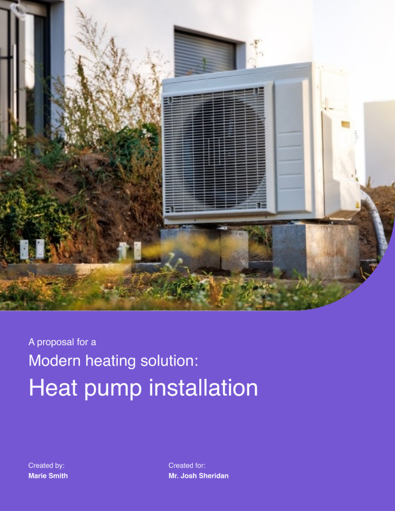 heat pump proposal template cover